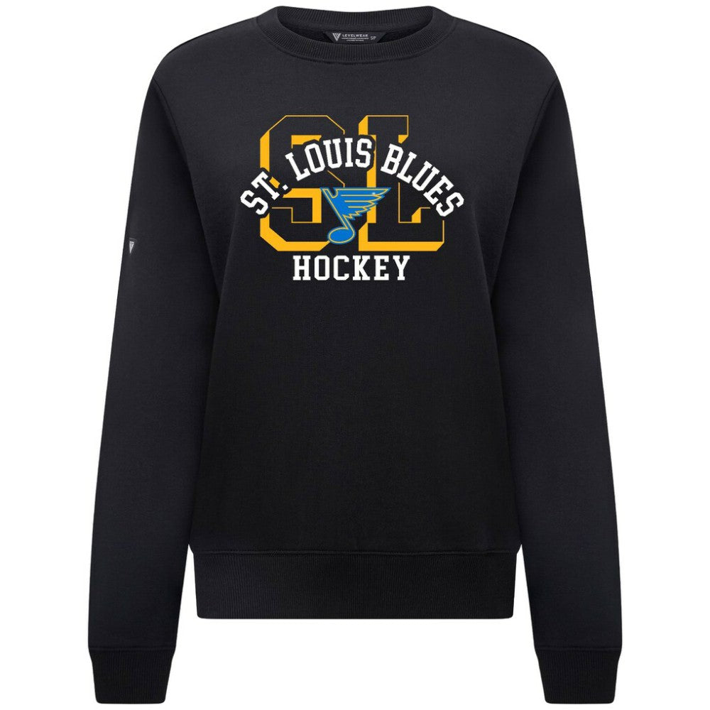 St. Louis Blues Levelwear Women's Yvette Limelight Big Letter Sweatshirt -  NHL Sweatshirts