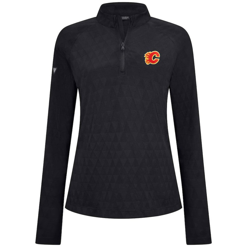 Calgary Flames Levelwear Women's Spike Raglan Quarter-Zip Top -  NHL