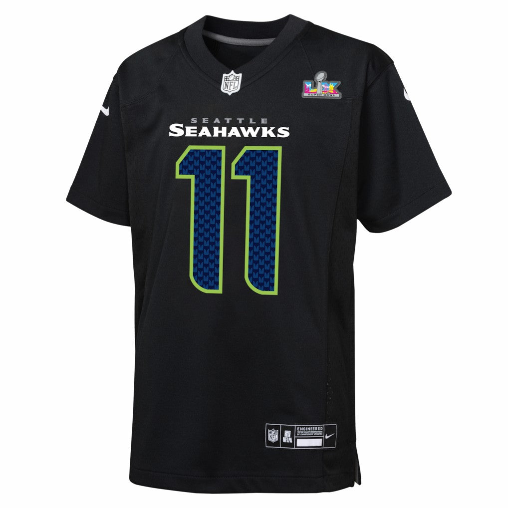 Seattle Seahawks Jaxon Smith-Njigba  Youth Super Bowl LX Patch Carbon Fashion Game Jersey | NFL On sale