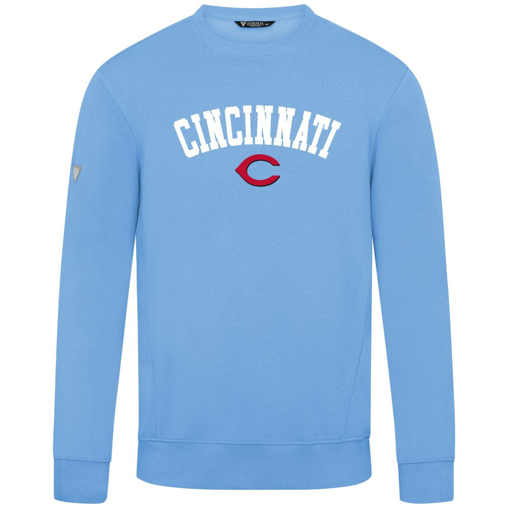 Cincinnati Reds Levelwear Zane Felt Arch Pullover Sweatshirt - MLB Pullover