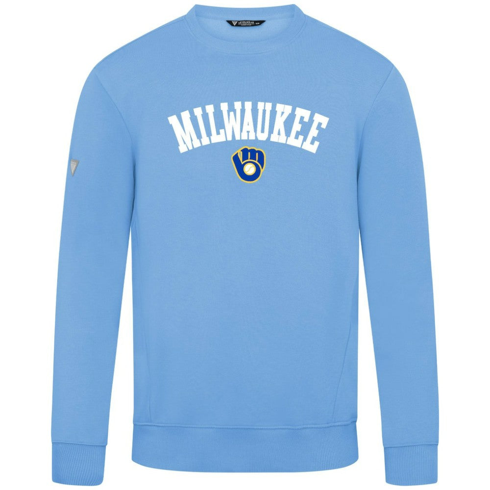 Milwaukee Brewers Levelwear Zane Felt Arch Pullover Sweatshirt - MLB Pullover