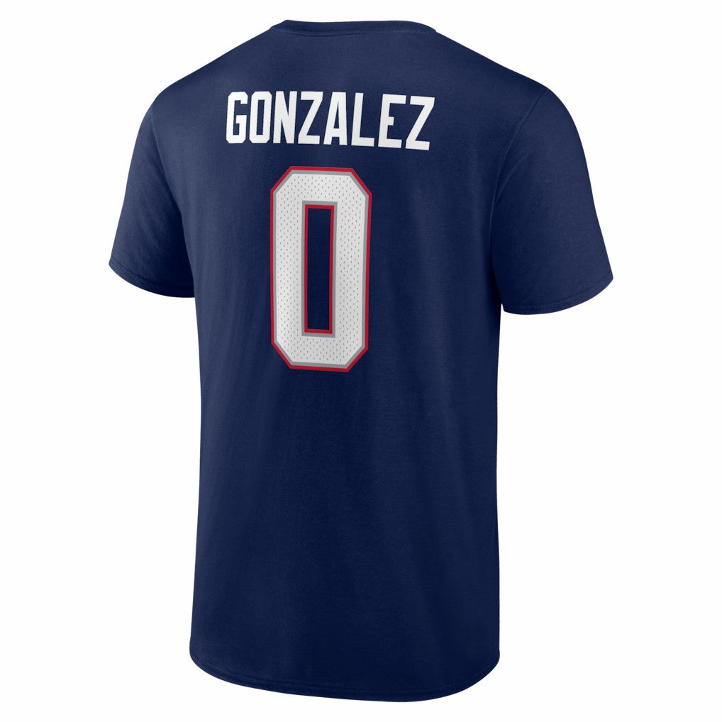 New England Patriots Christian Gonzalez  Icon Name & Number T-Shirt | NFL Discount