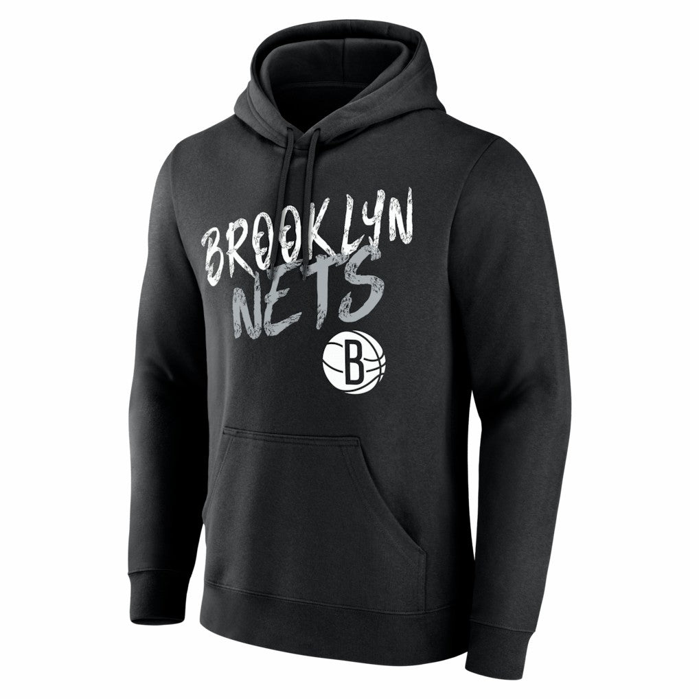 Black Brooklyn Nets Big & Tall Hustle Personalized Name & Number Hoodie | NBA