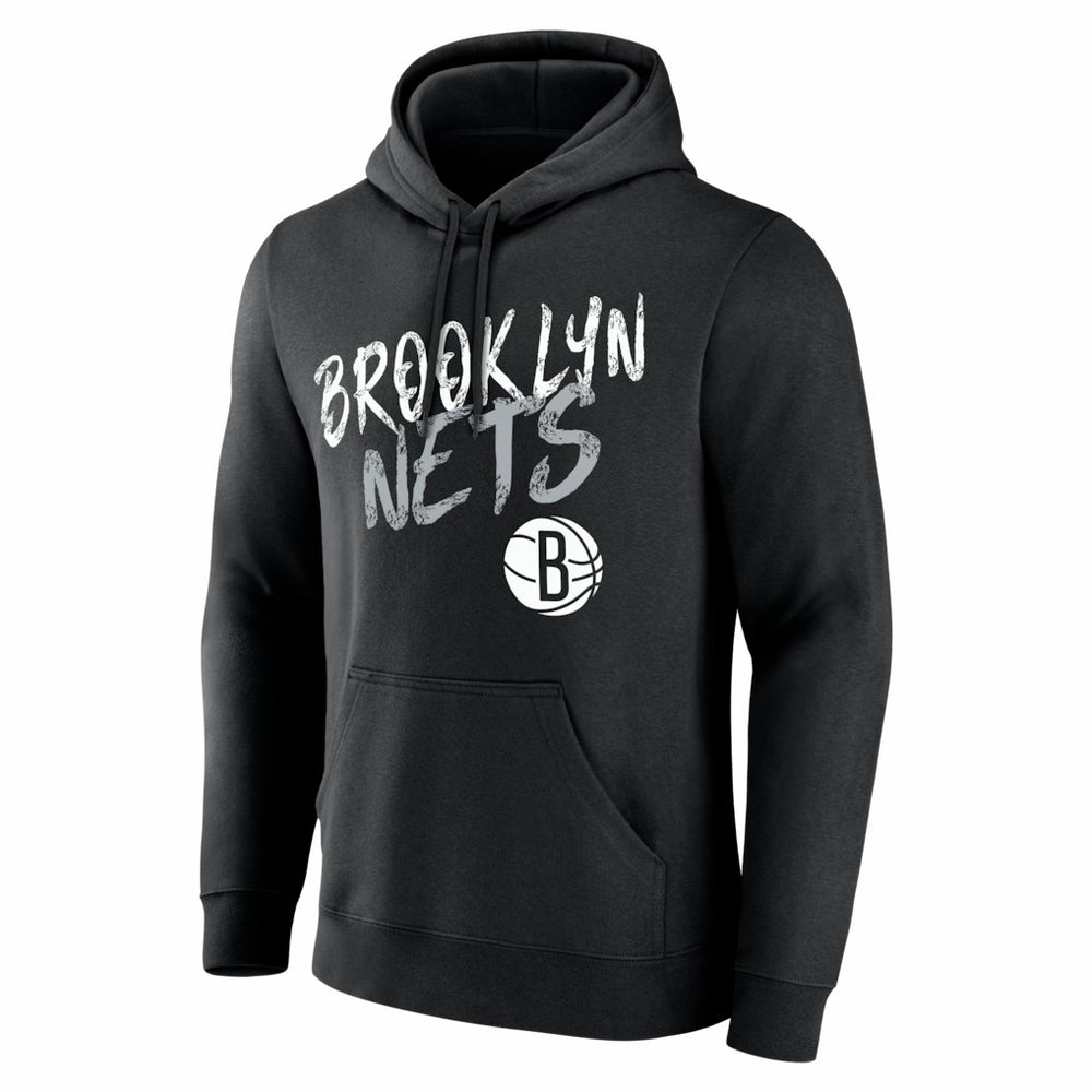 Black Brooklyn Nets Big & Tall Hustle Personalized Name & Number Hoodie | NBA