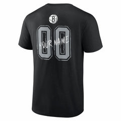Black Brooklyn Nets Big & Tall Hustle Personalized Name & Number T-Shirt | NBA