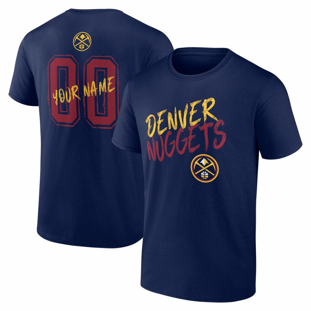Navy Denver Nuggets Big & Tall Hustle Personalized Name & Number T-Shirt sale | NBA