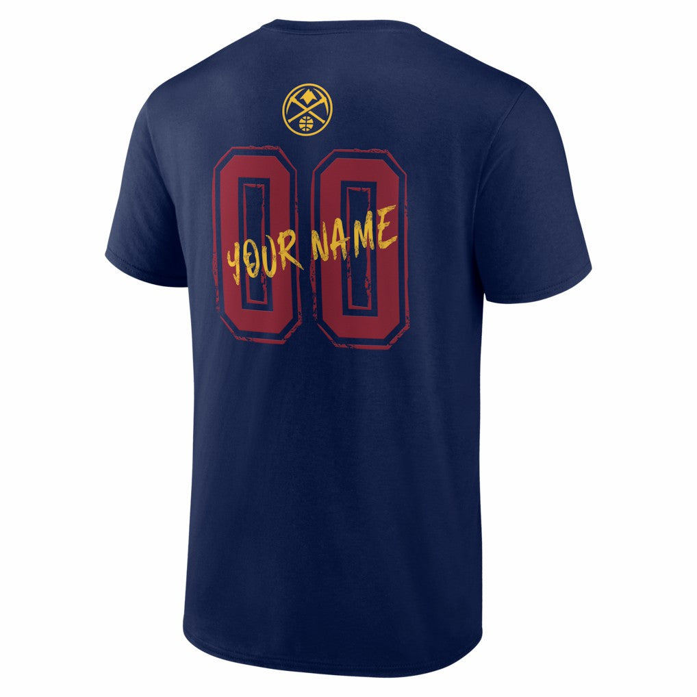 Navy Denver Nuggets Big & Tall Hustle Personalized Name & Number T-Shirt sale | NBA
