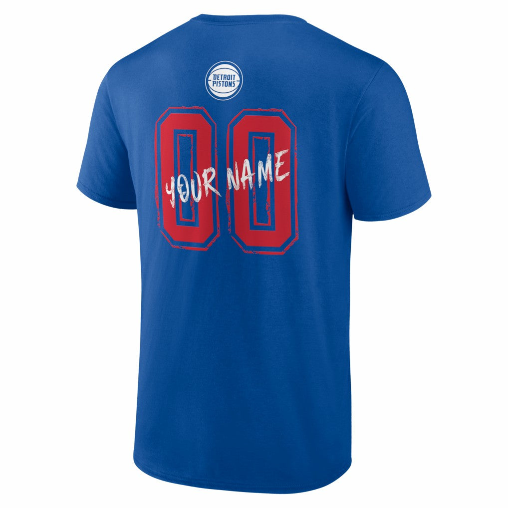 Blue Detroit Pistons Big & Tall Hustle Personalized Name & Number T-Shirt sale | NBA