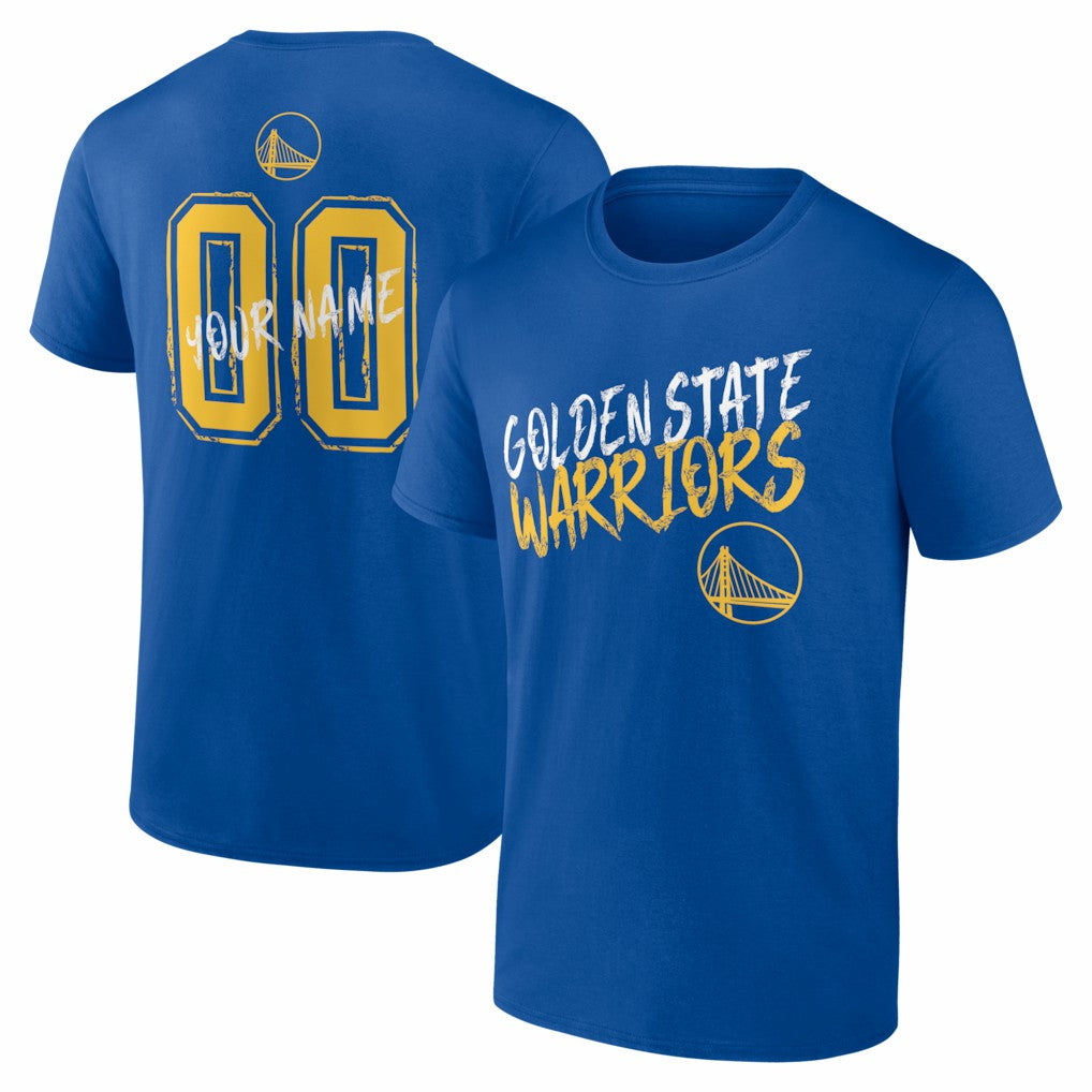Royal Golden State Warriors Big & Tall Hustle Personalized Name & Number T-Shirt sale | NBA