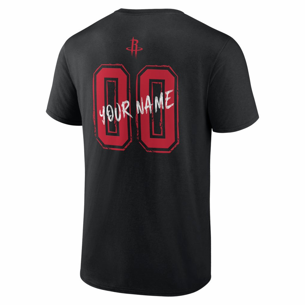 Black Houston Rockets Big & Tall Hustle Personalized Name & Number T-Shirt | NBA