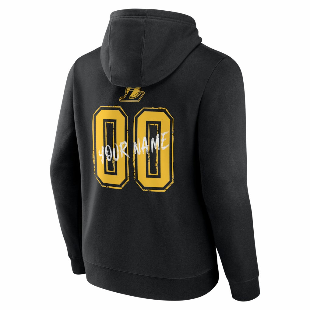 Black Los Angeles Lakers Big & Tall Hustle Personalized Name & Number Hoodie | NBA