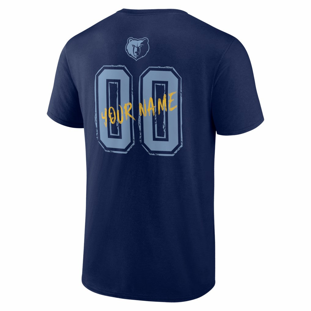 Navy Memphis Grizzlies Big & Tall Hustle Personalized Name & Number T-Shirt | NBA