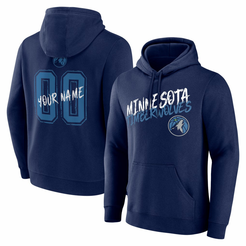 Navy Minnesota Timberwolves Big & Tall Hustle Personalized Name & Number Hoodie | NBA