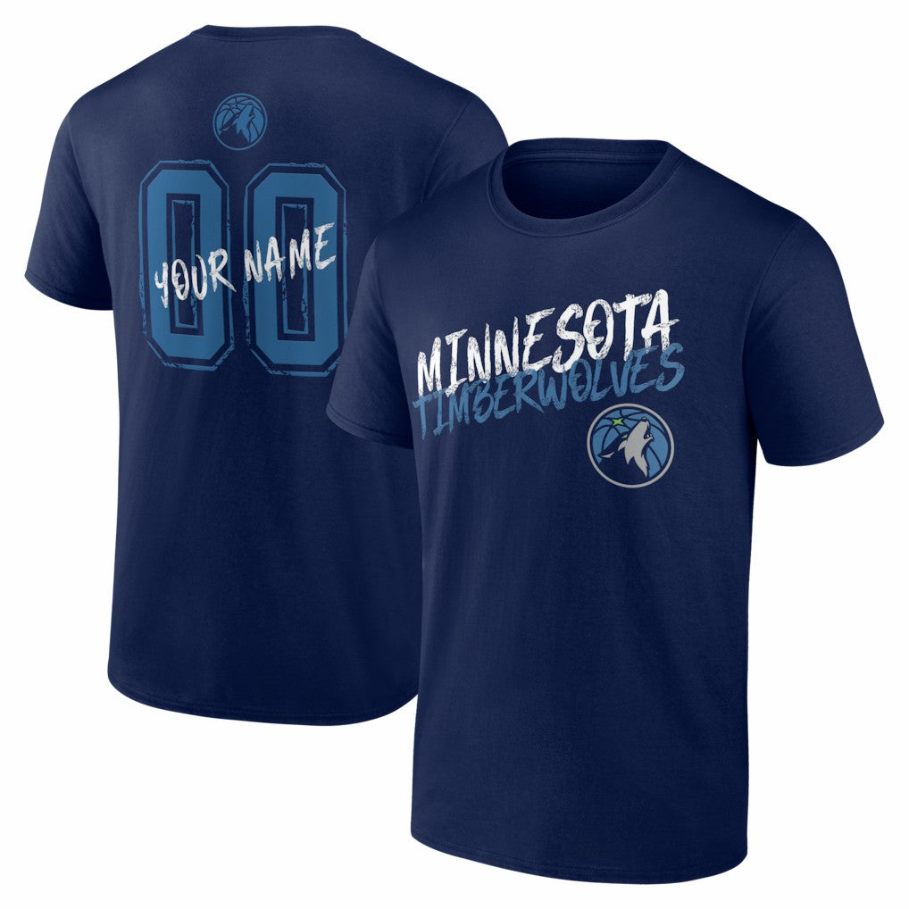 Navy Minnesota Timberwolves Big & Tall Hustle Personalized Name & Number T-Shirt | NBA