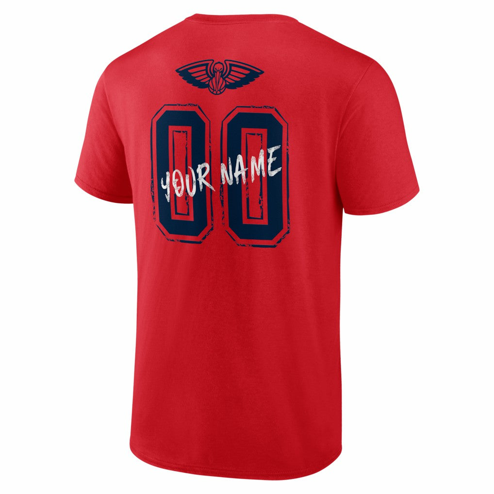 Red New Orleans Pelicans Big & Tall Hustle Personalized Name & Number T-Shirt | NBA