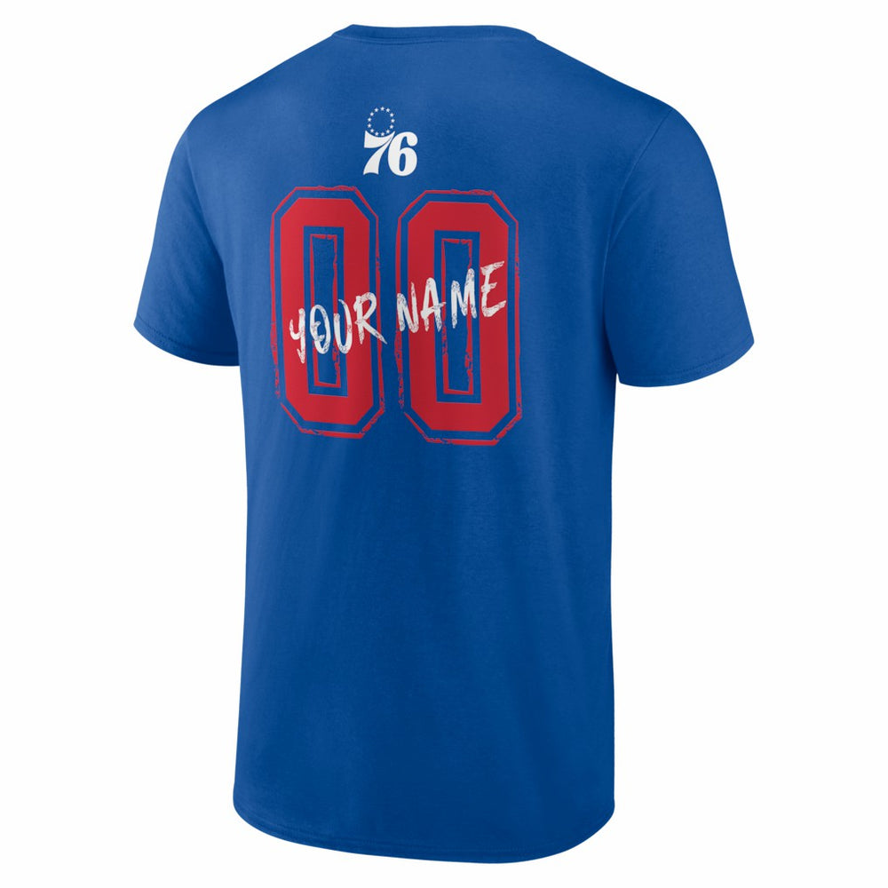 Royal Philadelphia 76ers Big & Tall Hustle Personalized Name & Number T-Shirt | NBA