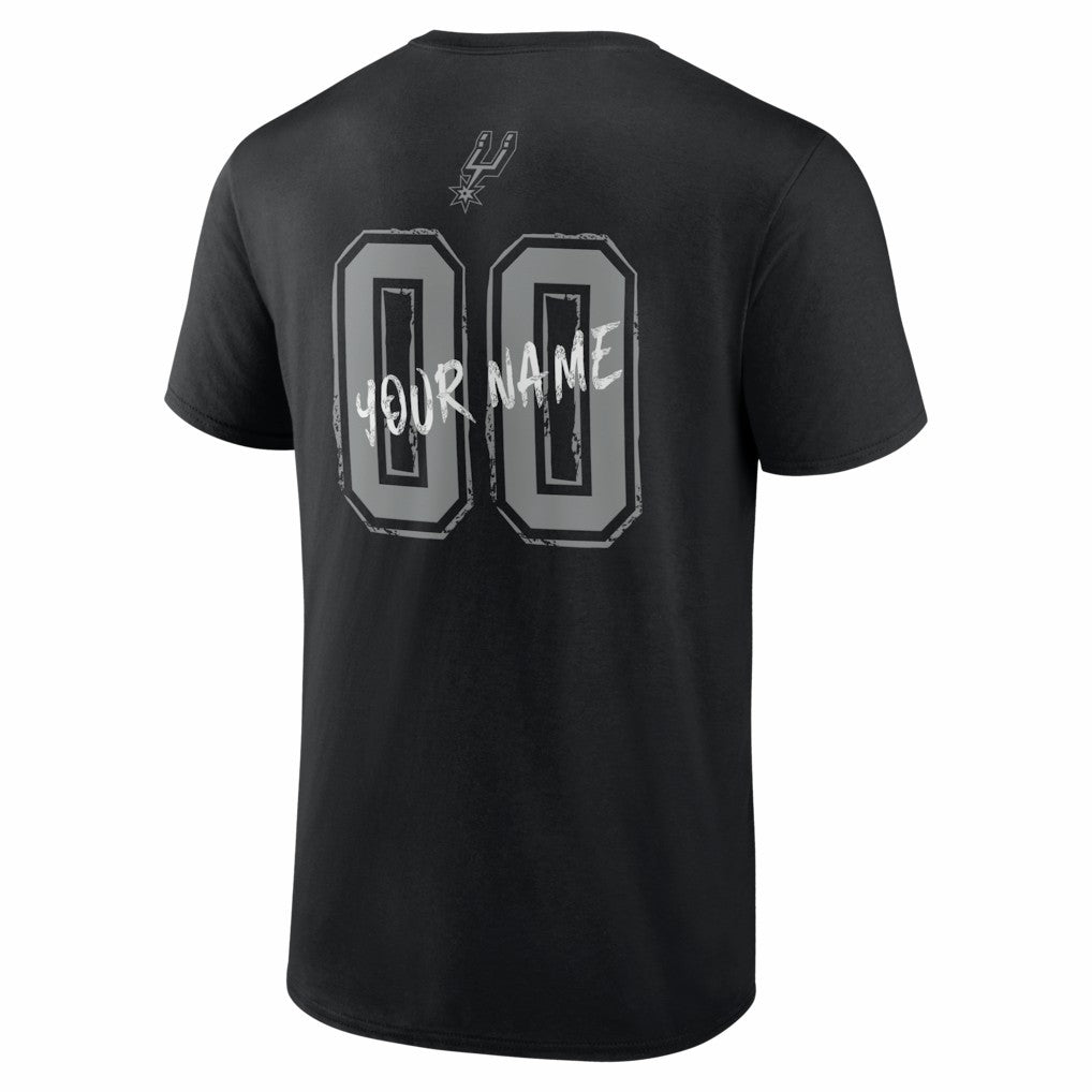 Black San Antonio Spurs Big & Tall Hustle Personalized Name & Number T-Shirt | NBA
