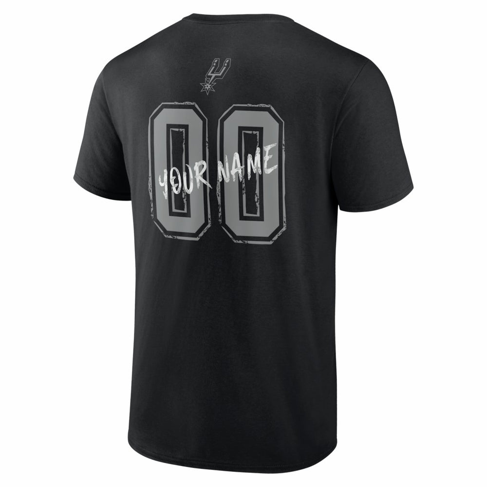 Black San Antonio Spurs Big & Tall Hustle Personalized Name & Number T-Shirt | NBA