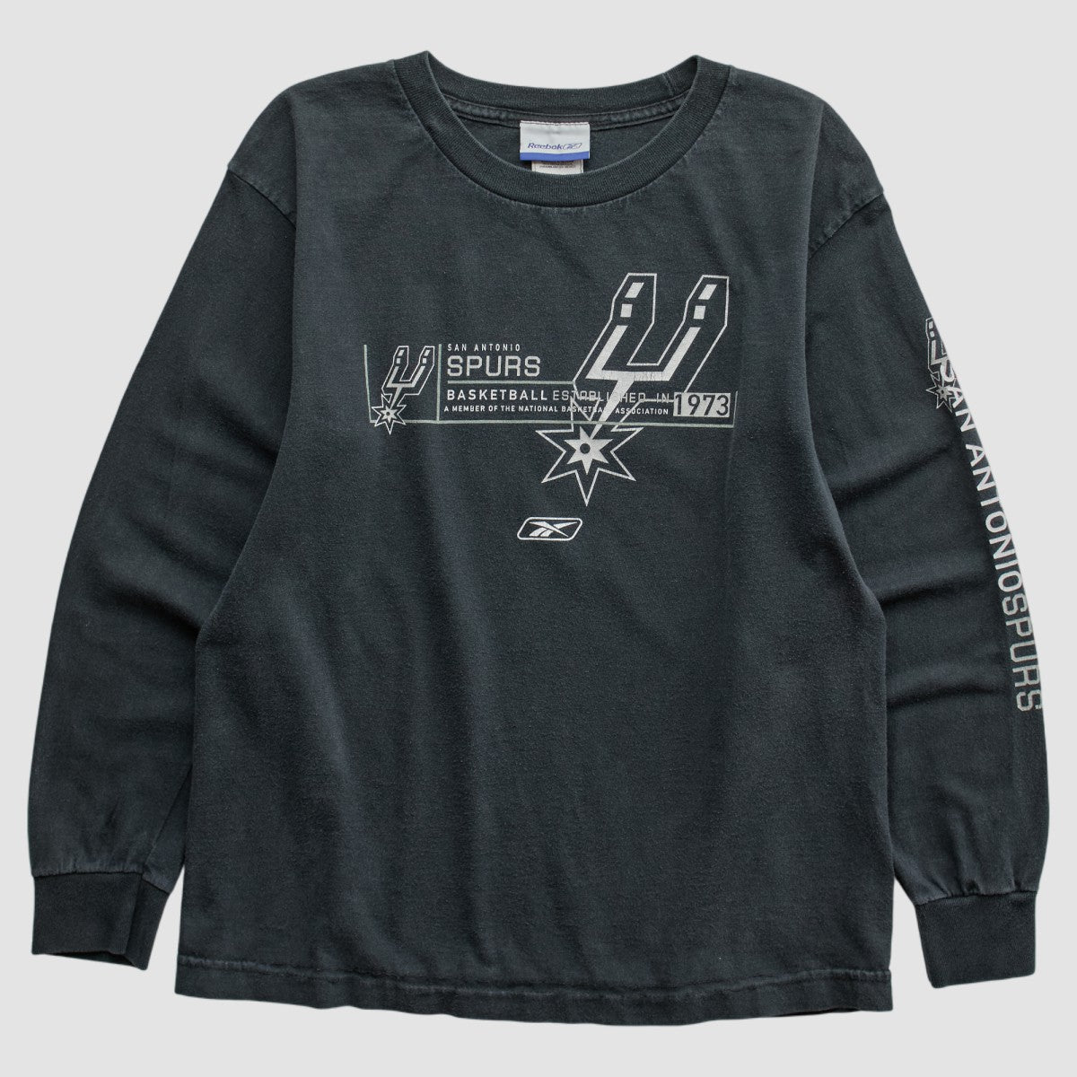 Black San Antonio Spurs Reebok 2000s Long Sleeve T-shirt | NBA