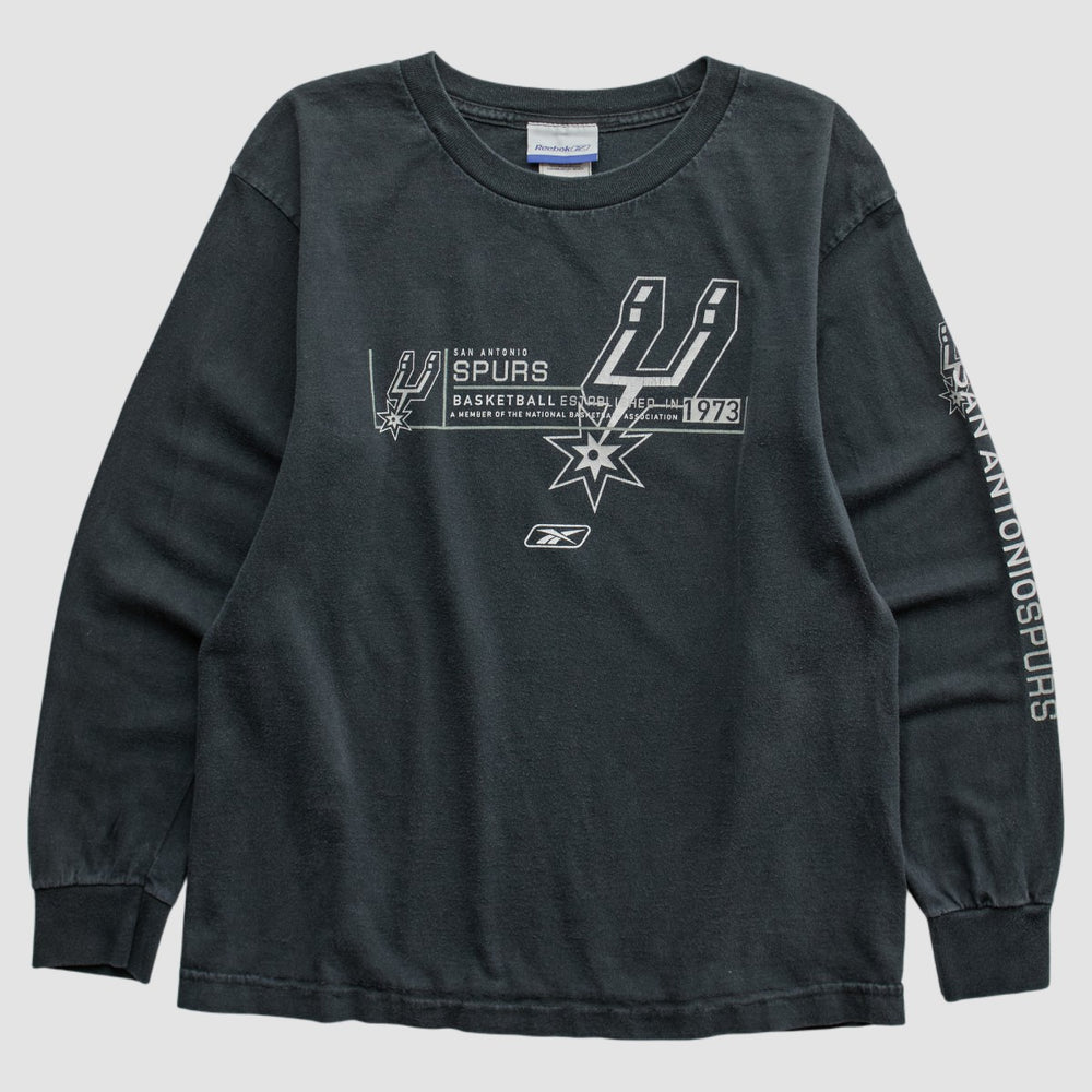 Black San Antonio Spurs Reebok 2000s Long Sleeve T-shirt | NBA