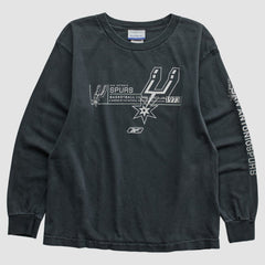 Black San Antonio Spurs Reebok 2000s Long Sleeve T-shirt | NBA