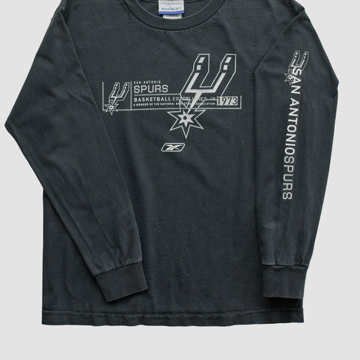 Black San Antonio Spurs Reebok 2000s Long Sleeve T-shirt | NBA