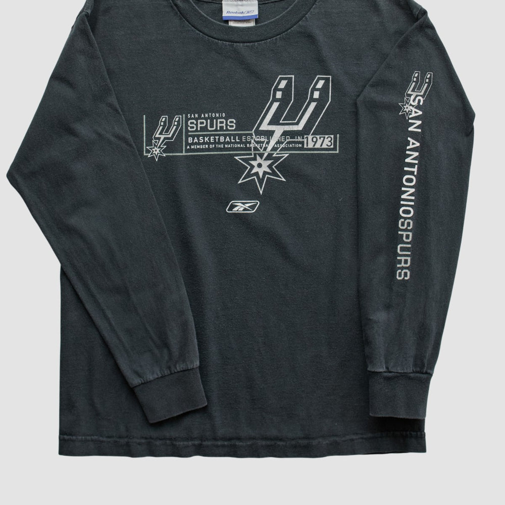 Black San Antonio Spurs Reebok 2000s Long Sleeve T-shirt | NBA