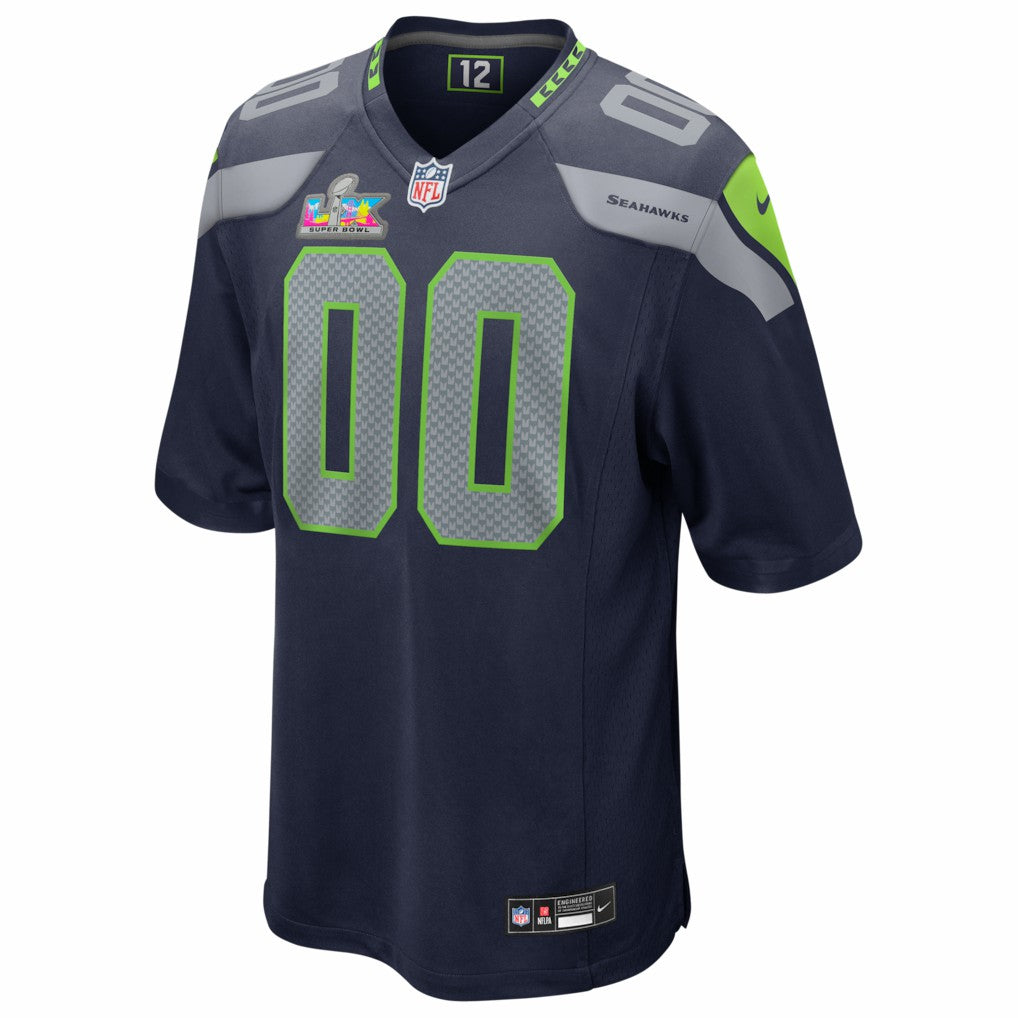 Seattle Seahawks Super Bowl LX Patch Custom Game Jersey | NFL Discount