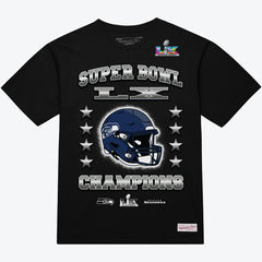 Seattle Seahawks Super Bowl LX Champions Helmet Arch T-Shirt | NFL Discount