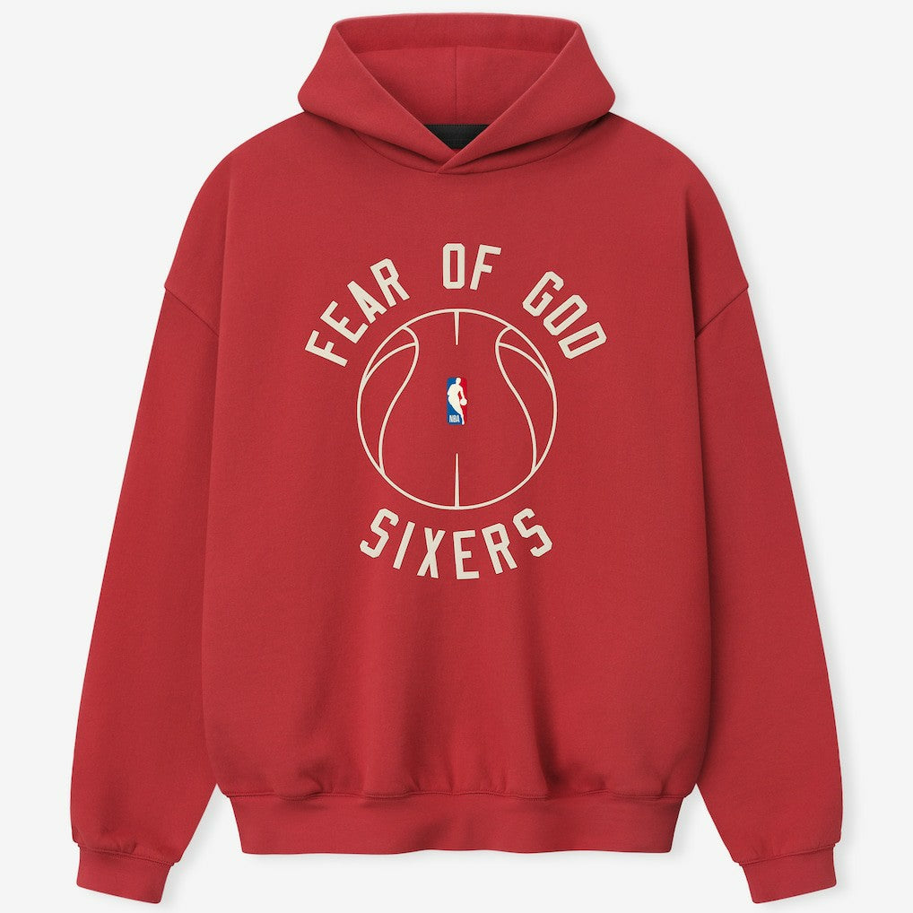 Red Philadelphia 76ers Fear of God x Barkley L. Hendricks Unisex 90's Hoodie | NBA