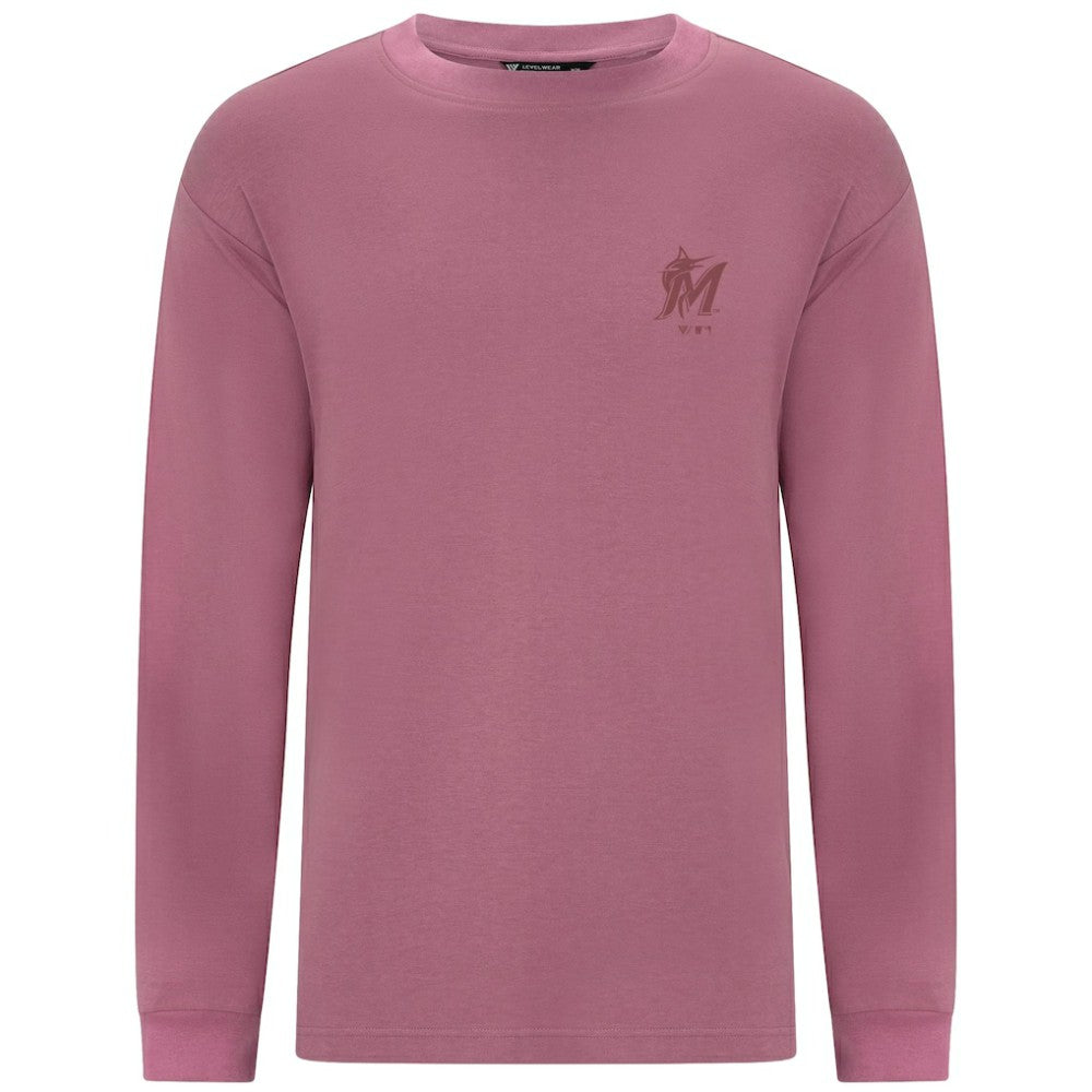 Miami Marlins Levelwear Bridal Rose Luxe Signature Long Sleeve T-Shirt - MLB T-shirts