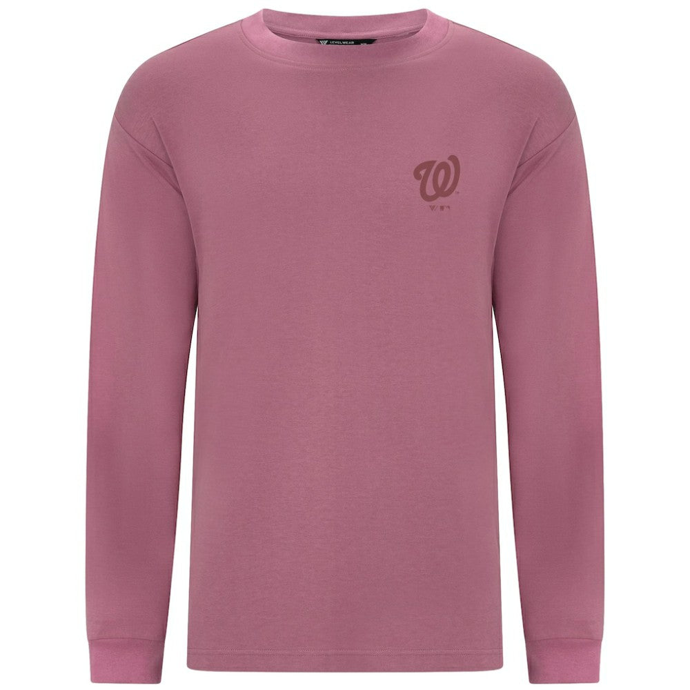 Washington Nationals Levelwear Bridal Rose Luxe Signature Long Sleeve T-Shirt - MLB T-shirts
