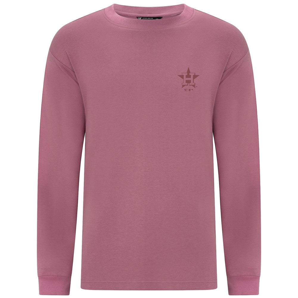 Houston Astros Levelwear Bridal Rose Luxe Signature Long Sleeve T-Shirt - MLB T-shirts