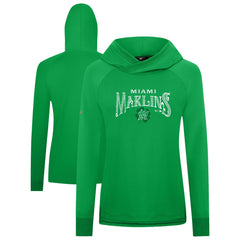 Miami Marlins Levelwear Women's St. Patrick's Day Slender Raglan Hoodie - MLB Hoodies