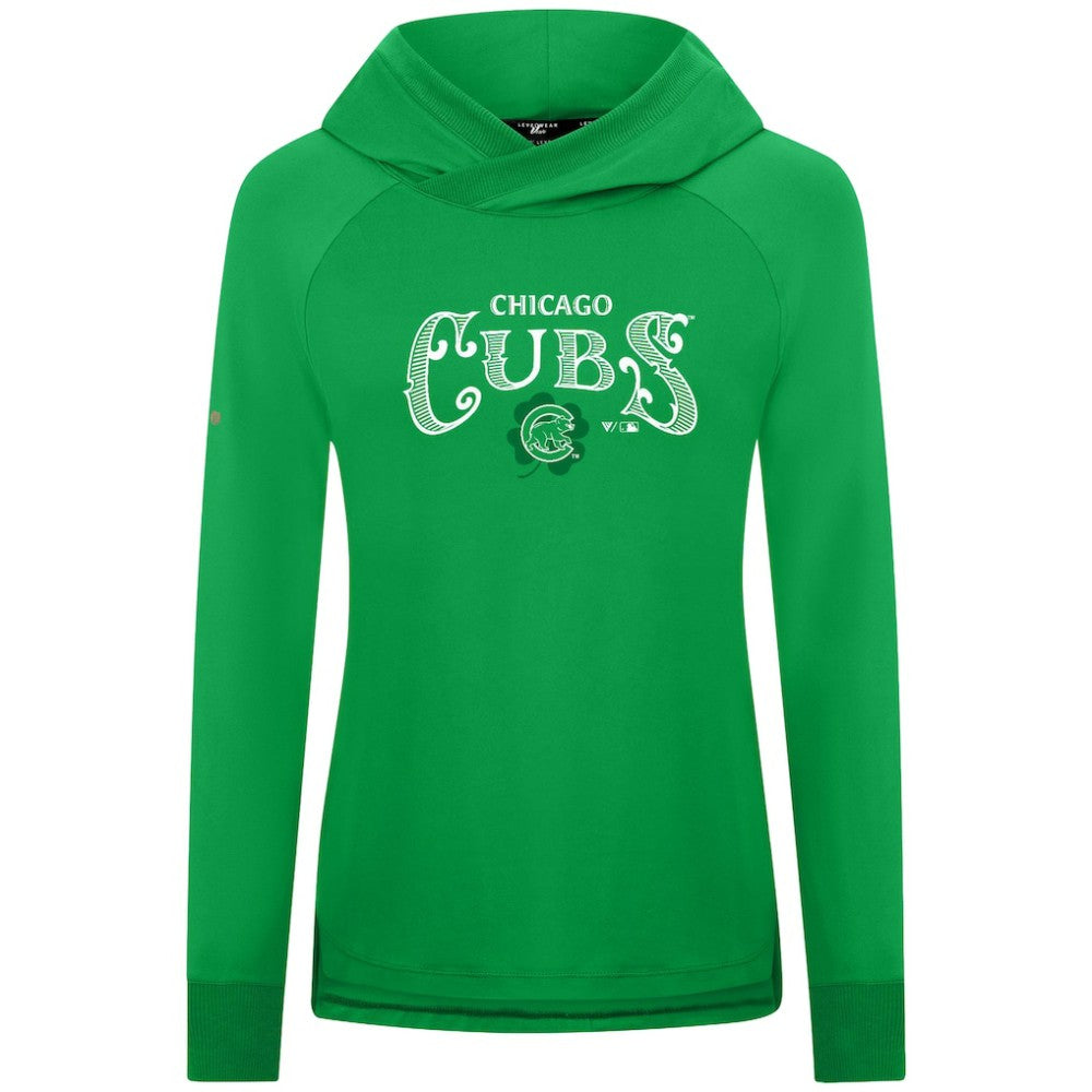 Chicago Cubs Levelwear Women's St. Patrick's Day Slender Raglan Hoodie - MLB Hoodies
