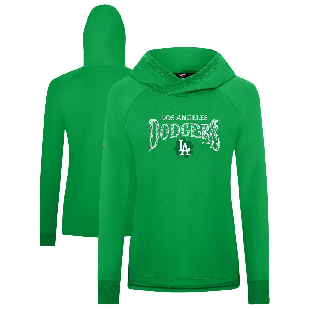 Los Angeles Dodgers Levelwear Women's St. Patrick's Day Slender Raglan Hoodie - MLB Hoodies