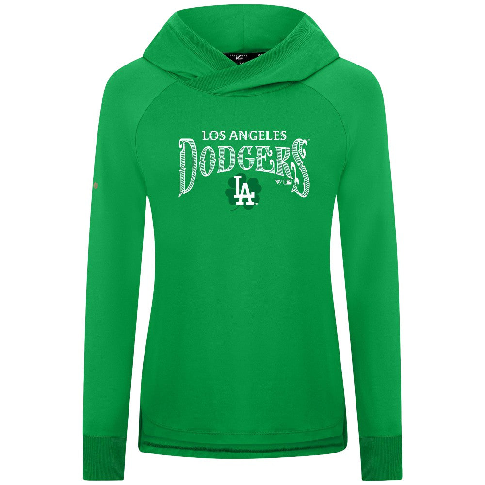 Los Angeles Dodgers Levelwear Women's St. Patrick's Day Slender Raglan Hoodie - MLB Hoodies