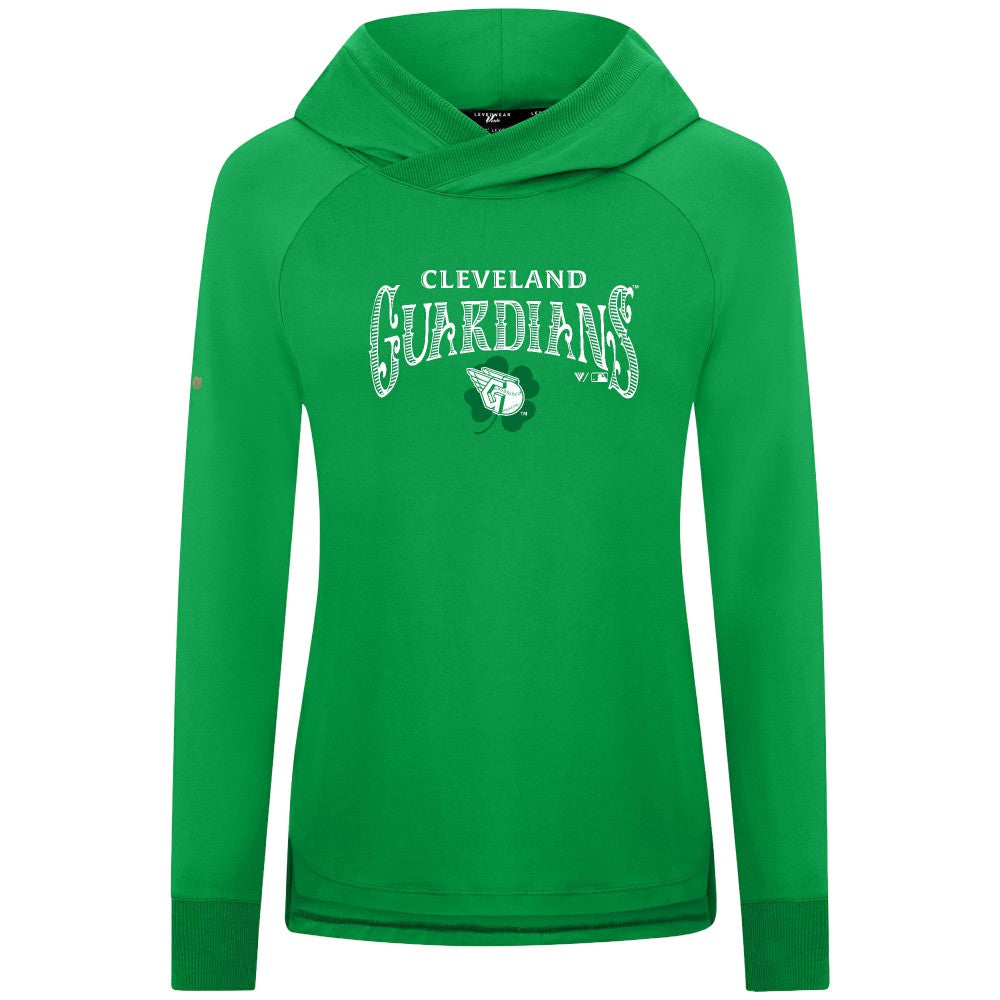 Cleveland Guardians Levelwear Women's St. Patrick's Day Slender Raglan Hoodie - MLB Hoodies