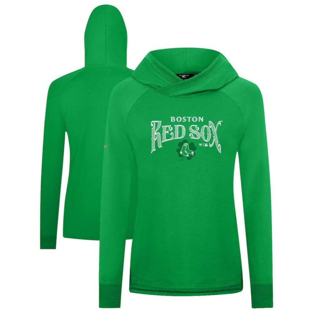 Boston Red Sox Levelwear Women's St. Patrick's Day Slender Raglan Hoodie - MLB Hoodies