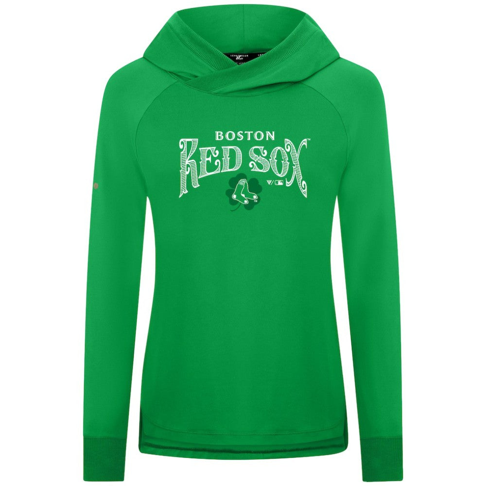 Boston Red Sox Levelwear Women's St. Patrick's Day Slender Raglan Hoodie - MLB Hoodies