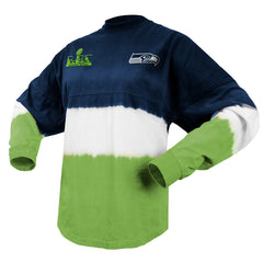 Seattle Seahawks Spirit Jersey Women's Super Bowl LX s Horizontal Ombre Long Sleeve T-Shirt | NFL Online