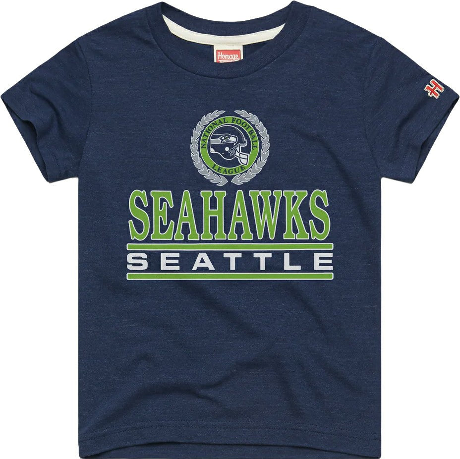 Seattle Seahawks Homage Youth Crest Tri-Blend T-Shirt | NFL Sale