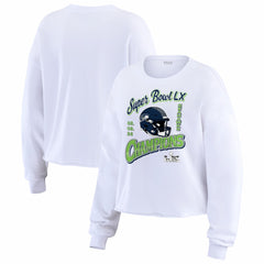 Seattle Seahawks WEAR by Erin Andrews Women's Super Bowl LX s Cropped Long Sleeve T-Shirt | NFL Hot