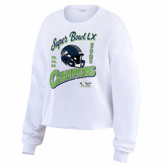 Seattle Seahawks WEAR by Erin Andrews Women's Super Bowl LX s Cropped Long Sleeve T-Shirt | NFL Hot