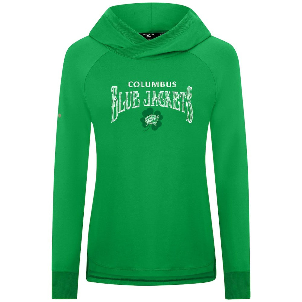 Columbus Blue Jackets Levelwear Women's St. Patrick's Day Slender Raglan Hoodie -  NHL Hoodies