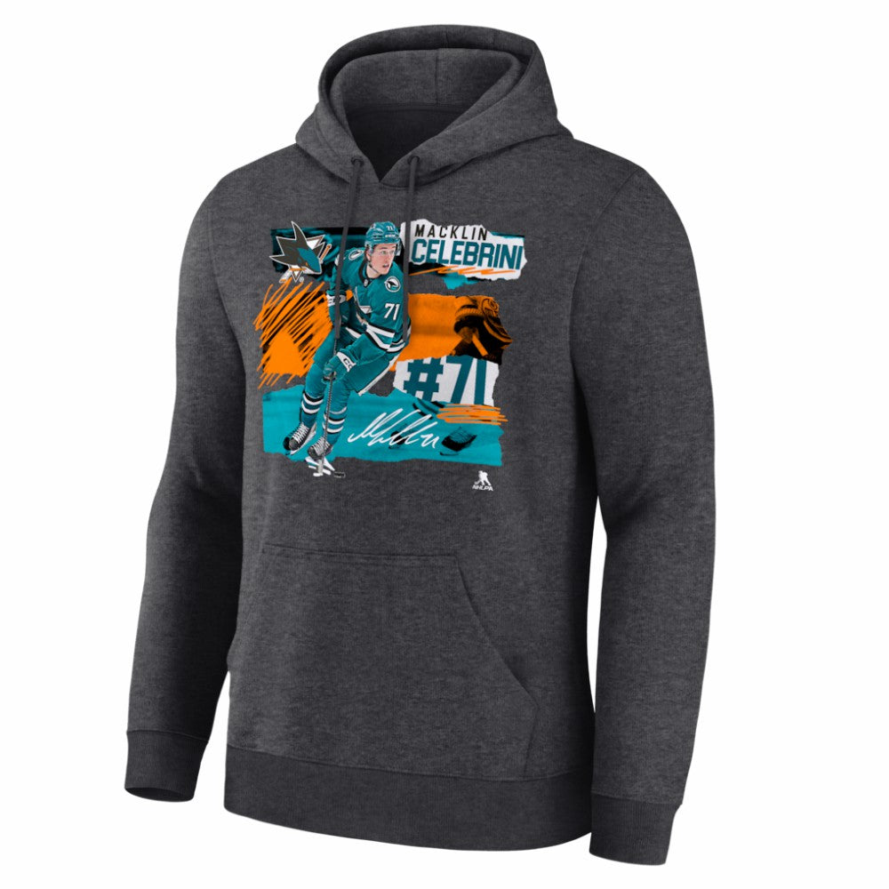 Macklin Celebrini San Jose Sharks Fresh Ice Hoodie -  NHL Hoodies