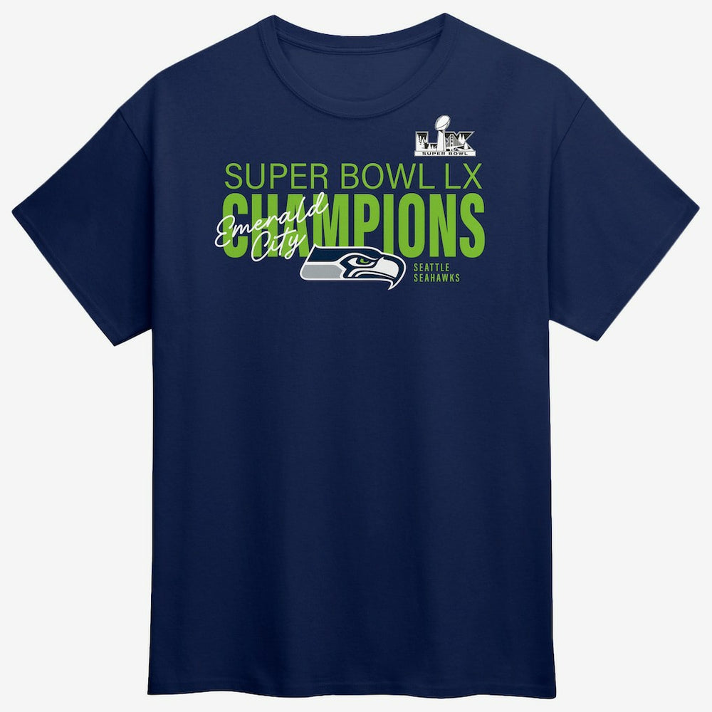 Seattle Seahawks Super Bowl LX Champions Big & Tall Autograph Signing Roster T-Shirt | NFL Online