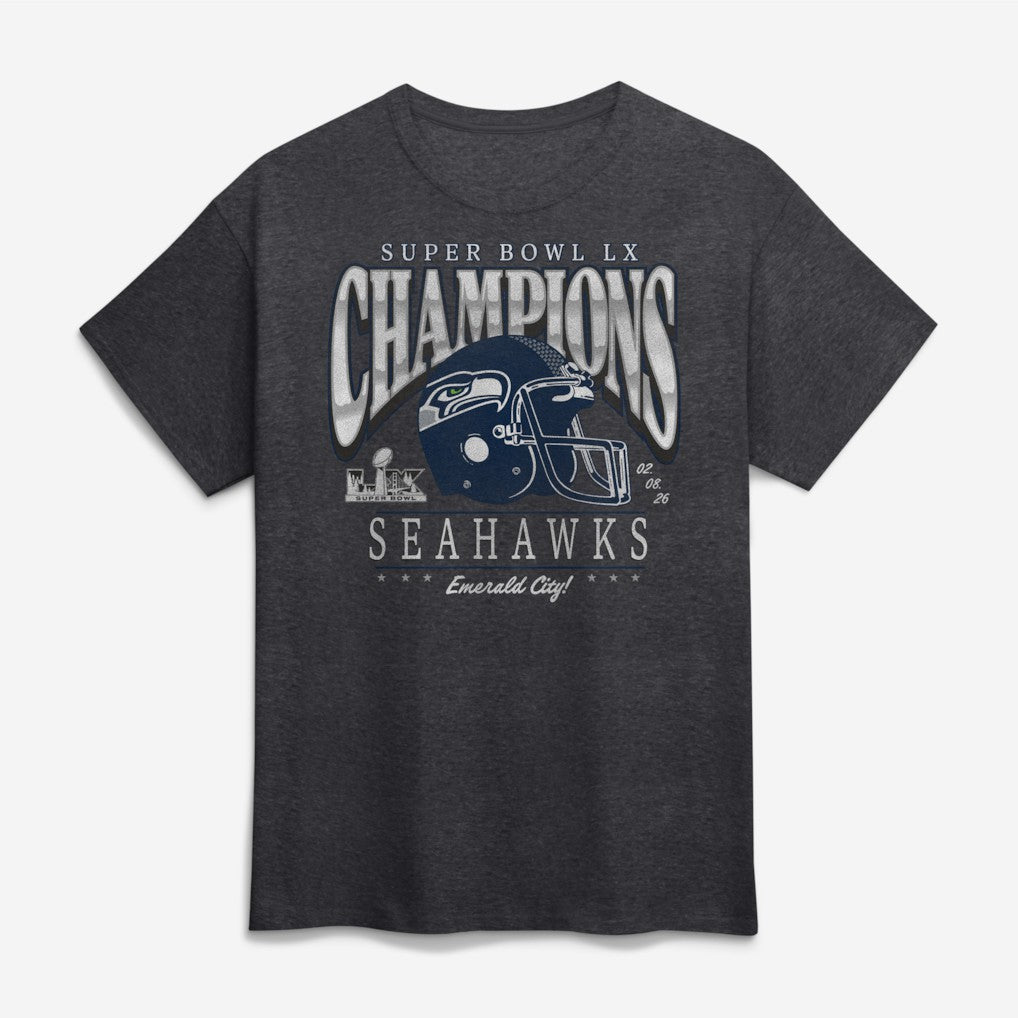 Seattle Seahawks Super Bowl LX Champions Big & Tall Prestigious Run T-Shirt | NFL Hot