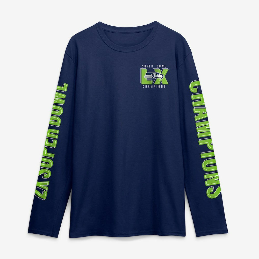 Seattle Seahawks Two-Time Super Bowl Champions Big & Tall Own The Moments Long Sleeve T-Shirt | NFL Online