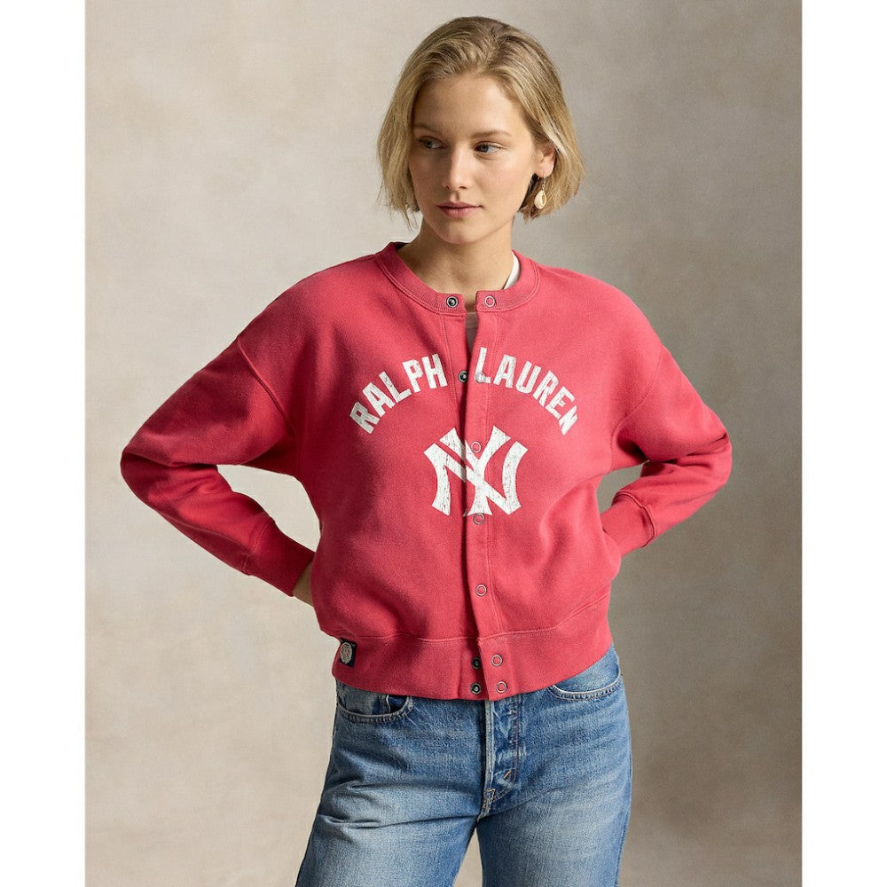 Yankees Polo Ralph Lauren Women's Seasonal Knit Full-Snap Cardigan - MLB